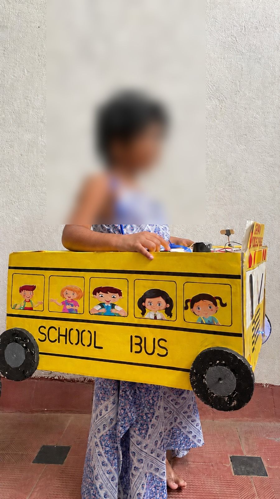 Handcrafted school bus model