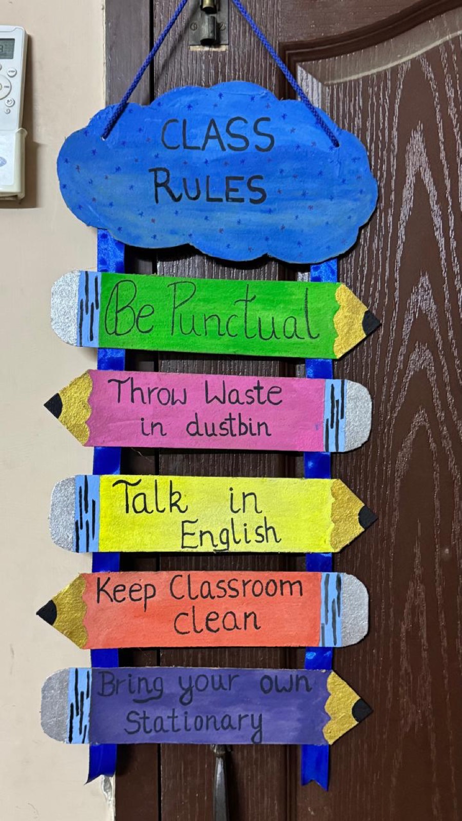 Class Rules hanging