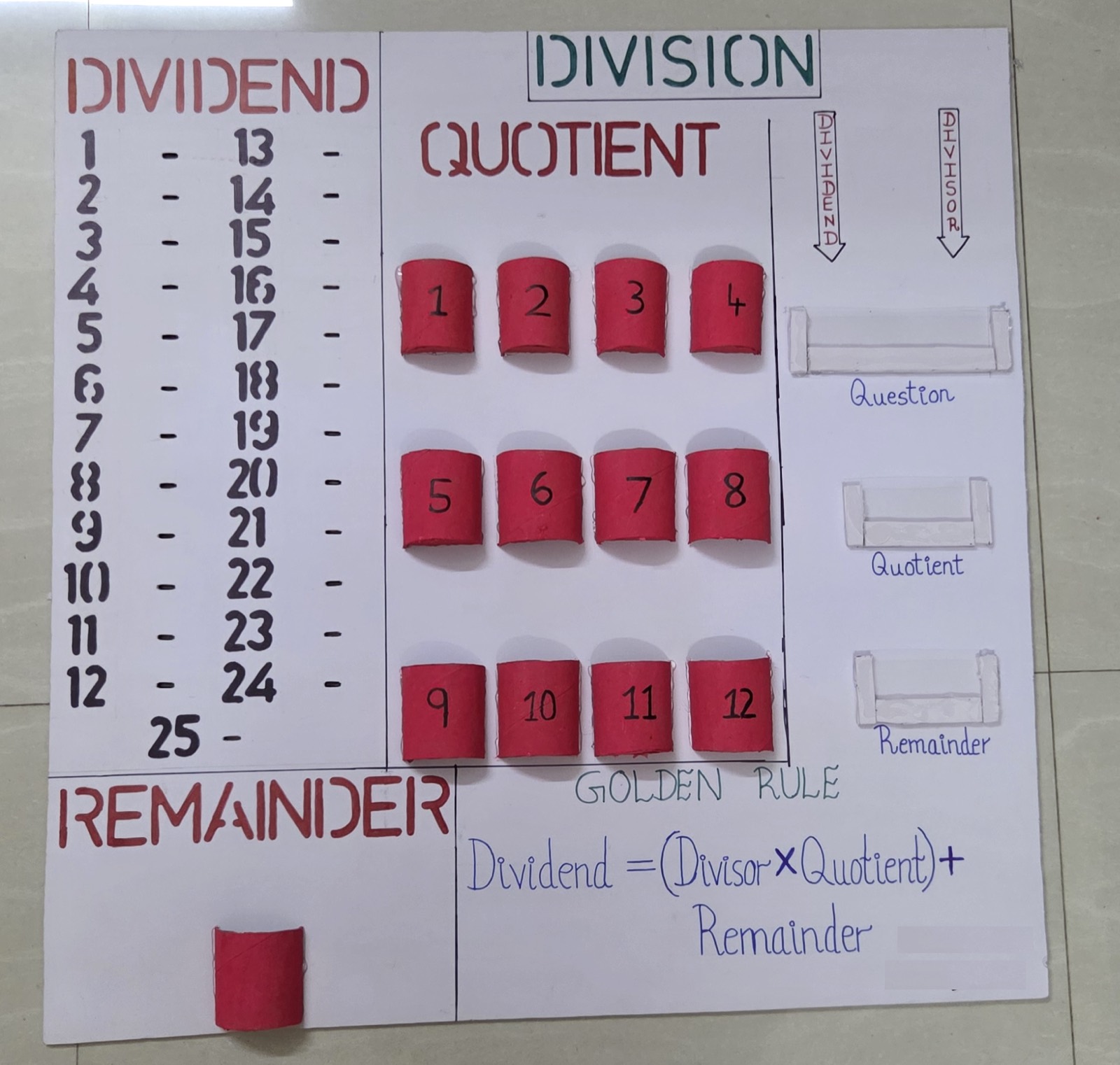 Long-division working board