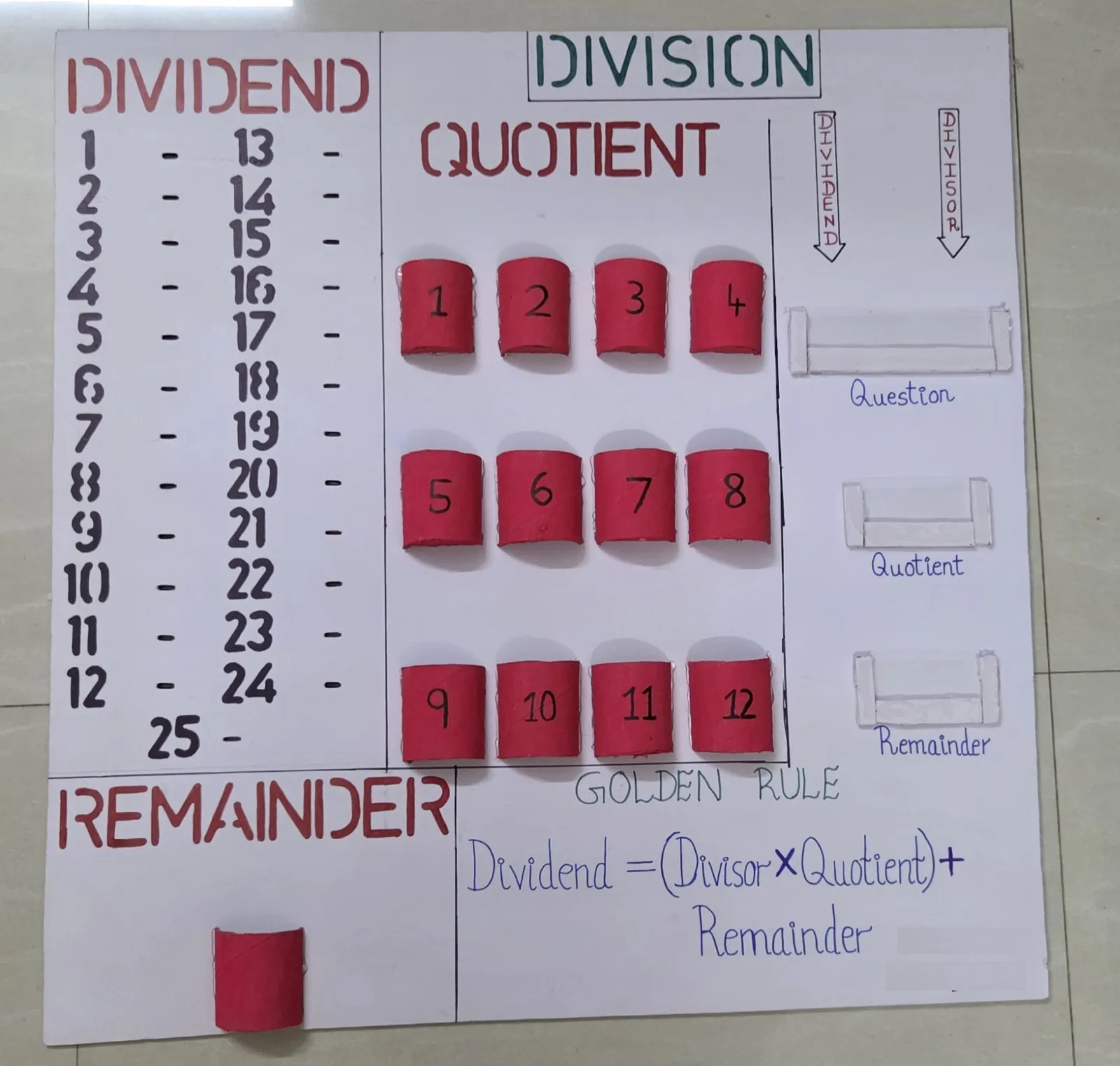 Long-division working board